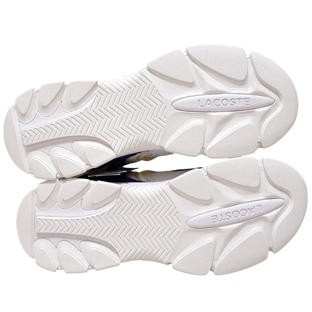 Lacoste L003 Neo Low Top Chunky Fashion Sneakers Size US 9.5 White Green Blue